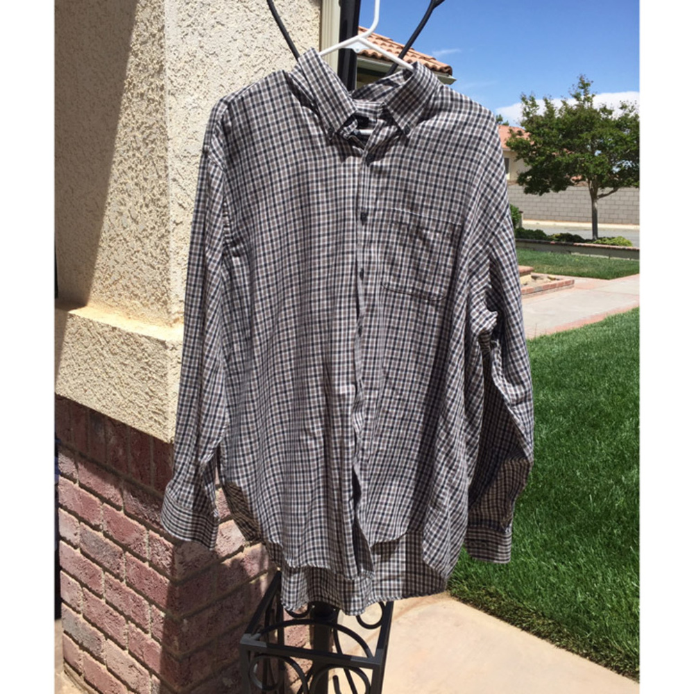 Plaid Van Heusen Button Up Long Sleeve Shirt XL